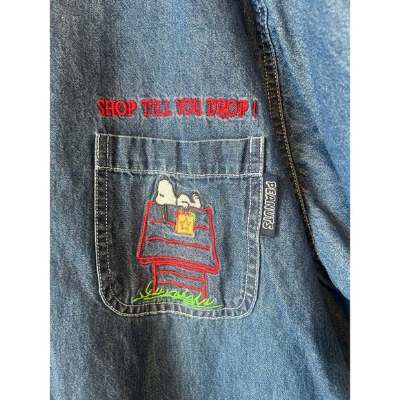 Vintage Plus Size Snoopy Denim Button Down - Picture 3 of 6